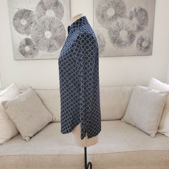 Neiman Marcus Printed V-neck Tunic sz 2 - Picture 7 of 12